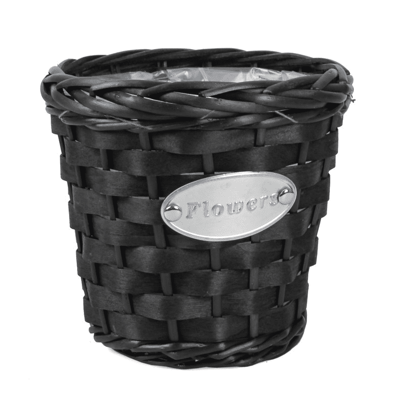 Koszyk wiklinowy z folią okrągły 18x17cm