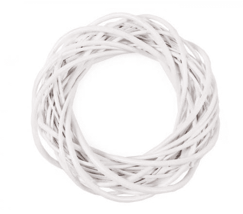 Wianek wiklinowy pleciony biały 30 cm